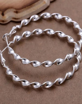 925 Sterling Silver Hoop Earrings High Quality Big Circle Round Fashion Women Party Jewelry Nice Wedding 4.5CM