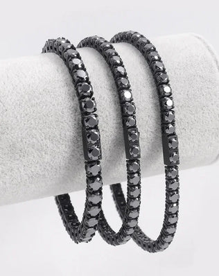 TFGLBU 4/5mm Full Black Moissanite Tennis Chain Necklace / Bracelet