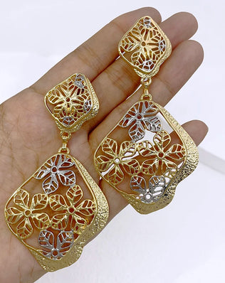 Big Drop Earrings For Women Plant Leaf Shape Dubai Fashion Jewelry Wedding Party Gift Trending