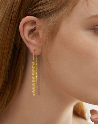 KISS MANDY 14K Gold Phoenix Long Chain Earring for Women 925 Sterling Silver Drop Earrings Anniversary Jewelry Gifts SE399