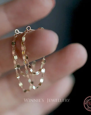 925 Sterling Silver Blade Chain Drop Earrings for Women Sweet Geometry Sweet Tassel Earring Summer Romance Jewelry Hot Sale