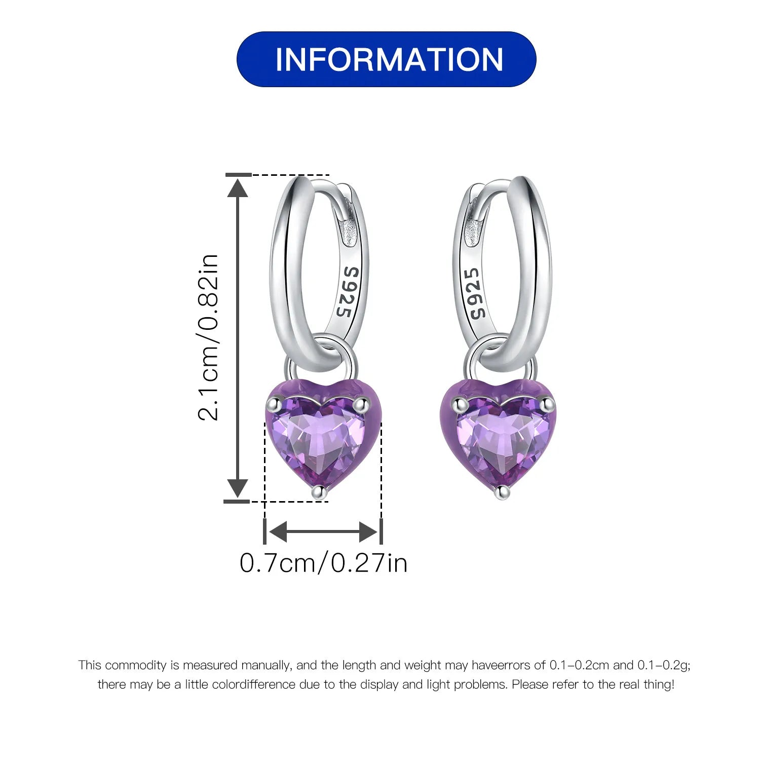 CYMYSS 2025 New 925 Sterling Silver Blue Heart Drop Earring Boutique Wedding Birthday Party Gift Jewellery Zircon Women Earrings