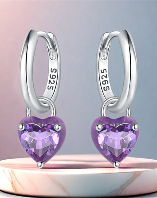 CYMYSS 2025 New 925 Sterling Silver Blue Heart Drop Earring Boutique Wedding Birthday Party Gift Jewellery Zircon Women Earrings