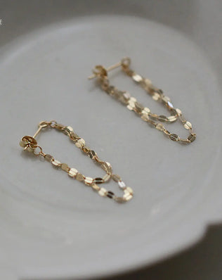 925 Sterling Silver Blade Chain Drop Earrings for Women Sweet Geometry Sweet Tassel Earring Summer Romance Jewelry Hot Sale