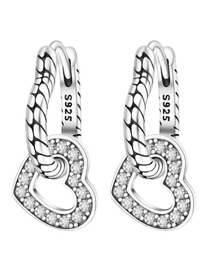 CYMYSS 2025 New 925 Sterling Silver Blue Heart Drop Earring Boutique Wedding Birthday Party Gift Jewellery Zircon Women Earrings