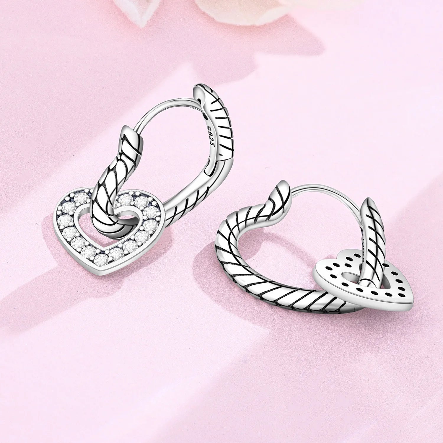 CYMYSS 2025 New 925 Sterling Silver Blue Heart Drop Earring Boutique Wedding Birthday Party Gift Jewellery Zircon Women Earrings