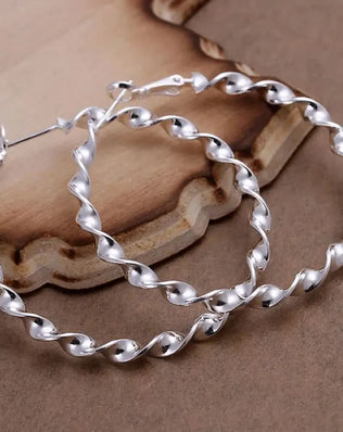 925 Sterling Silver Hoop Earrings High Quality Big Circle Round Fashion Women Party Jewelry Nice Wedding 4.5CM