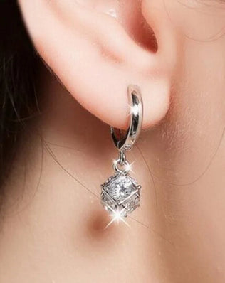 Elegant 925 Sterling Silver Drop Earrings with Dangle 2CT Moissanite