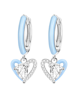 CYMYSS 2025 New 925 Sterling Silver Blue Heart Drop Earring Boutique Wedding Birthday Party Gift Jewellery Zircon Women Earrings