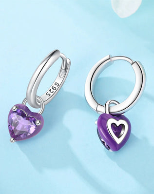 CYMYSS 2025 New 925 Sterling Silver Blue Heart Drop Earring Boutique Wedding Birthday Party Gift Jewellery Zircon Women Earrings