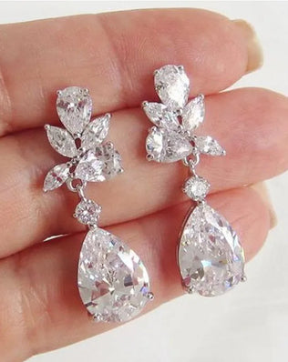 Sparkling 925 Sterling Silver CZ Drop Earrings With Plenty of Bling Appeal!