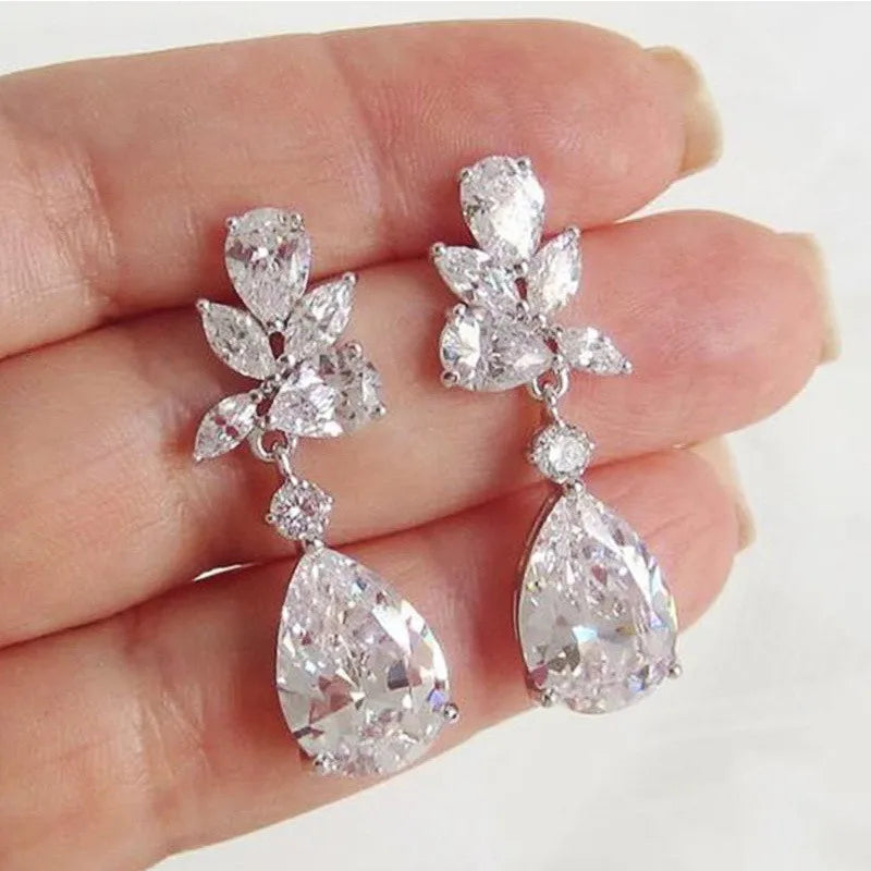 Sparkling 925 Sterling Silver CZ Drop Earrings With Plenty of Bling Appeal!