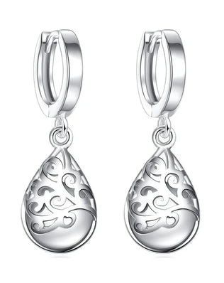 Delicate, Opal Stone Drop Earrings in 925 Sterling Silver