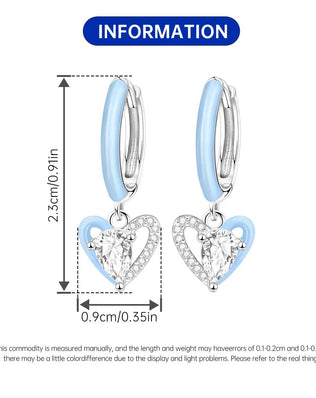 CYMYSS 2025 New 925 Sterling Silver Blue Heart Drop Earring Boutique Wedding Birthday Party Gift Jewellery Zircon Women Earrings