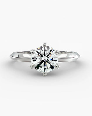 BAMOER 925 Sterling Silver Ring with 1CT, 65mm Solitaire Moissanite Diamond