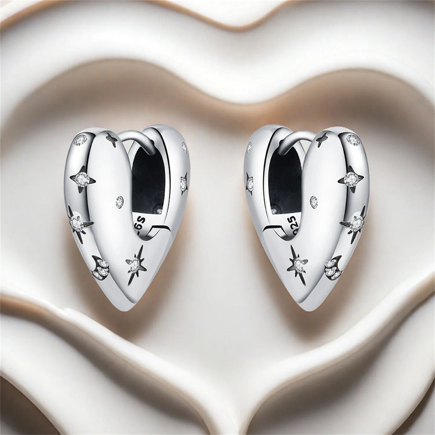 CYMYSS 2025 New 925 Sterling Silver Blue Heart Drop Earring Boutique Wedding Birthday Party Gift Jewellery Zircon Women Earrings