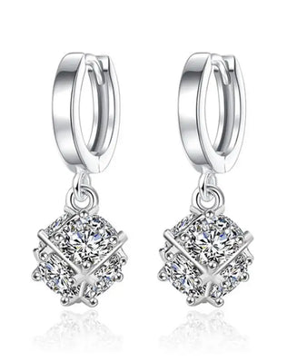 Elegant 925 Sterling Silver Drop Earrings with Dangle 2CT Moissanite