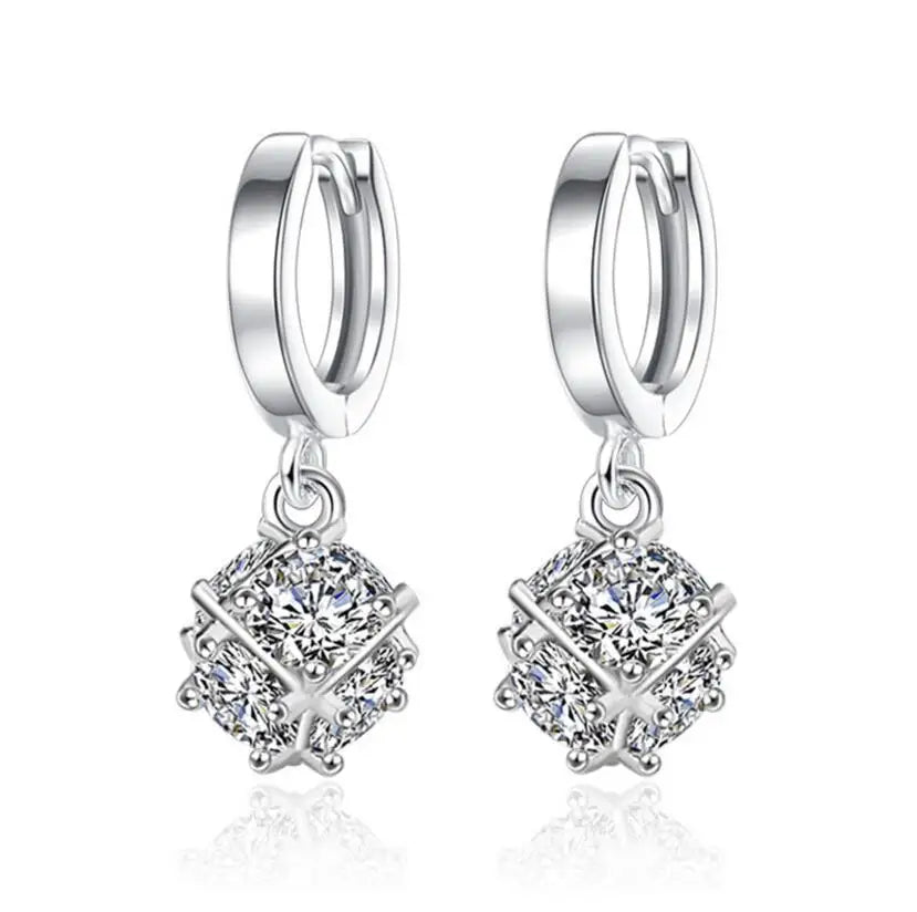 Elegant 925 Sterling Silver Drop Earrings with Dangle 2CT Moissanite