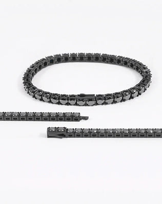 TFGLBU 4/5mm Full Black Moissanite Tennis Chain Necklace / Bracelet