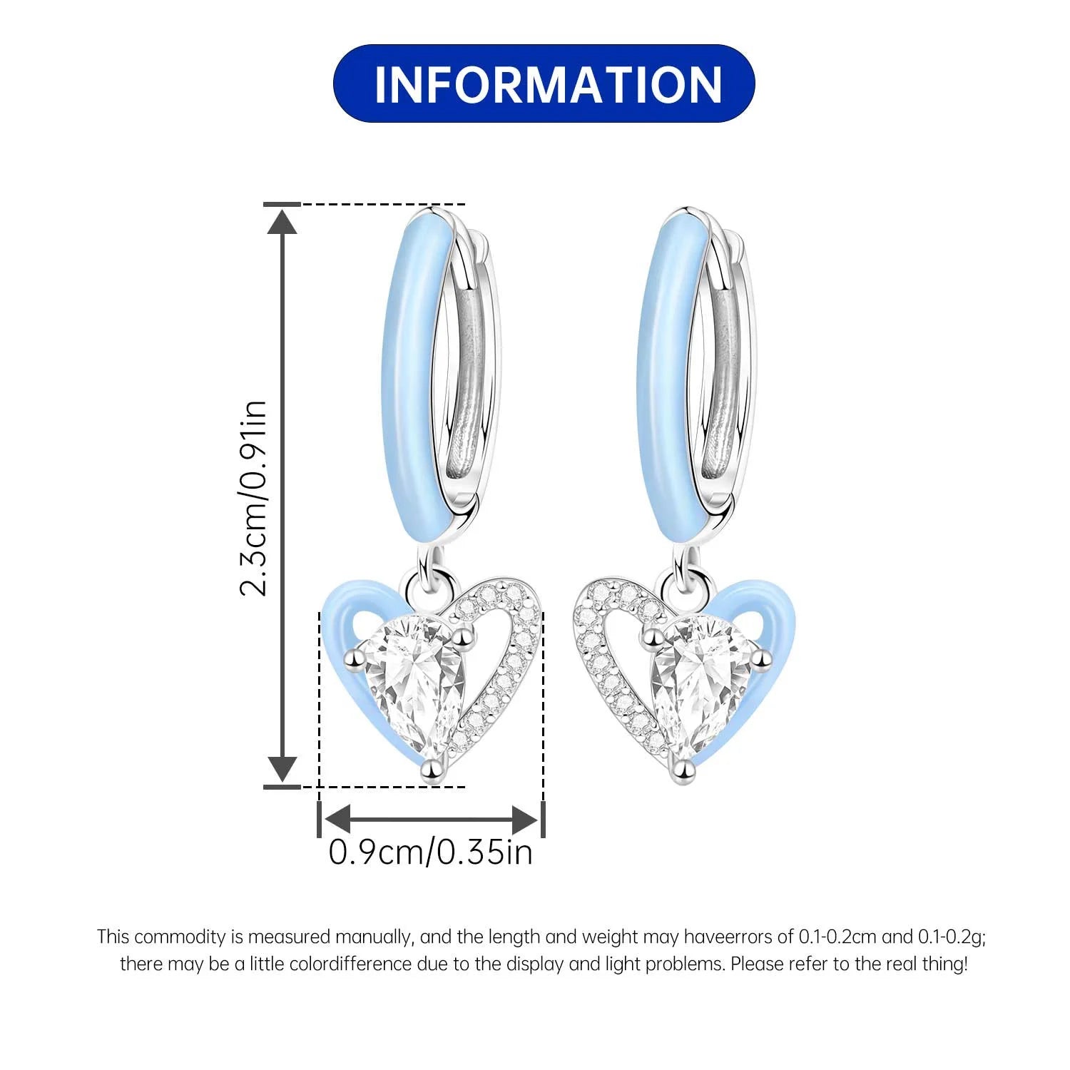 CYMYSS 2025 New 925 Sterling Silver Blue Heart Drop Earring Boutique Wedding Birthday Party Gift Jewellery Zircon Women Earrings