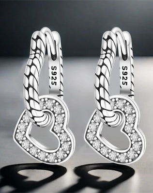 CYMYSS 2025 New 925 Sterling Silver Blue Heart Drop Earring Boutique Wedding Birthday Party Gift Jewellery Zircon Women Earrings