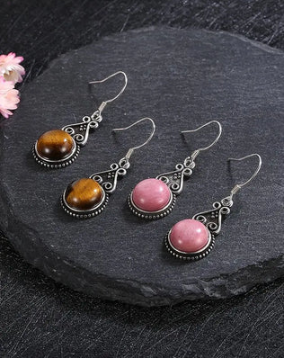 S925 Silver Drop Earring 10MM Labradorite Multicolor Pendant Earrings Engagement Wedding Women Fine Jewelry