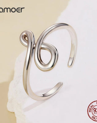 BAMOER 925 Sterling Silver Open Ring With Symbol Of Infinity in 2 Different Styles