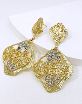 Big Drop Earrings For Women Plant Leaf Shape Dubai Fashion Jewelry Wedding Party Gift Trending