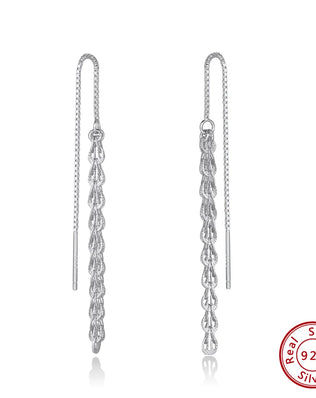 KISS MANDY 14K Gold Phoenix Long Chain Earring for Women 925 Sterling Silver Drop Earrings Anniversary Jewelry Gifts SE399