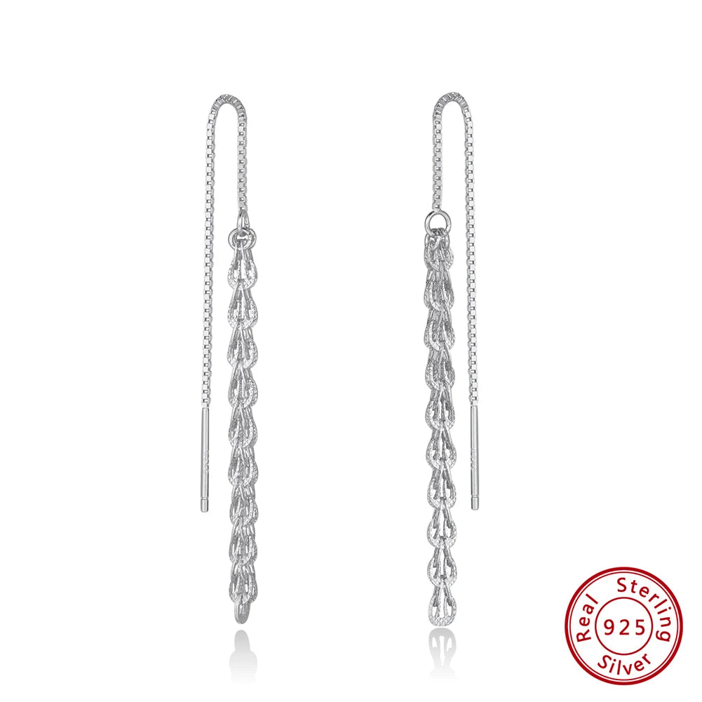 KISS MANDY 14K Gold Phoenix Long Chain Earring for Women 925 Sterling Silver Drop Earrings Anniversary Jewelry Gifts SE399