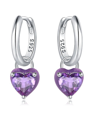 CYMYSS 2025 New 925 Sterling Silver Blue Heart Drop Earring Boutique Wedding Birthday Party Gift Jewellery Zircon Women Earrings