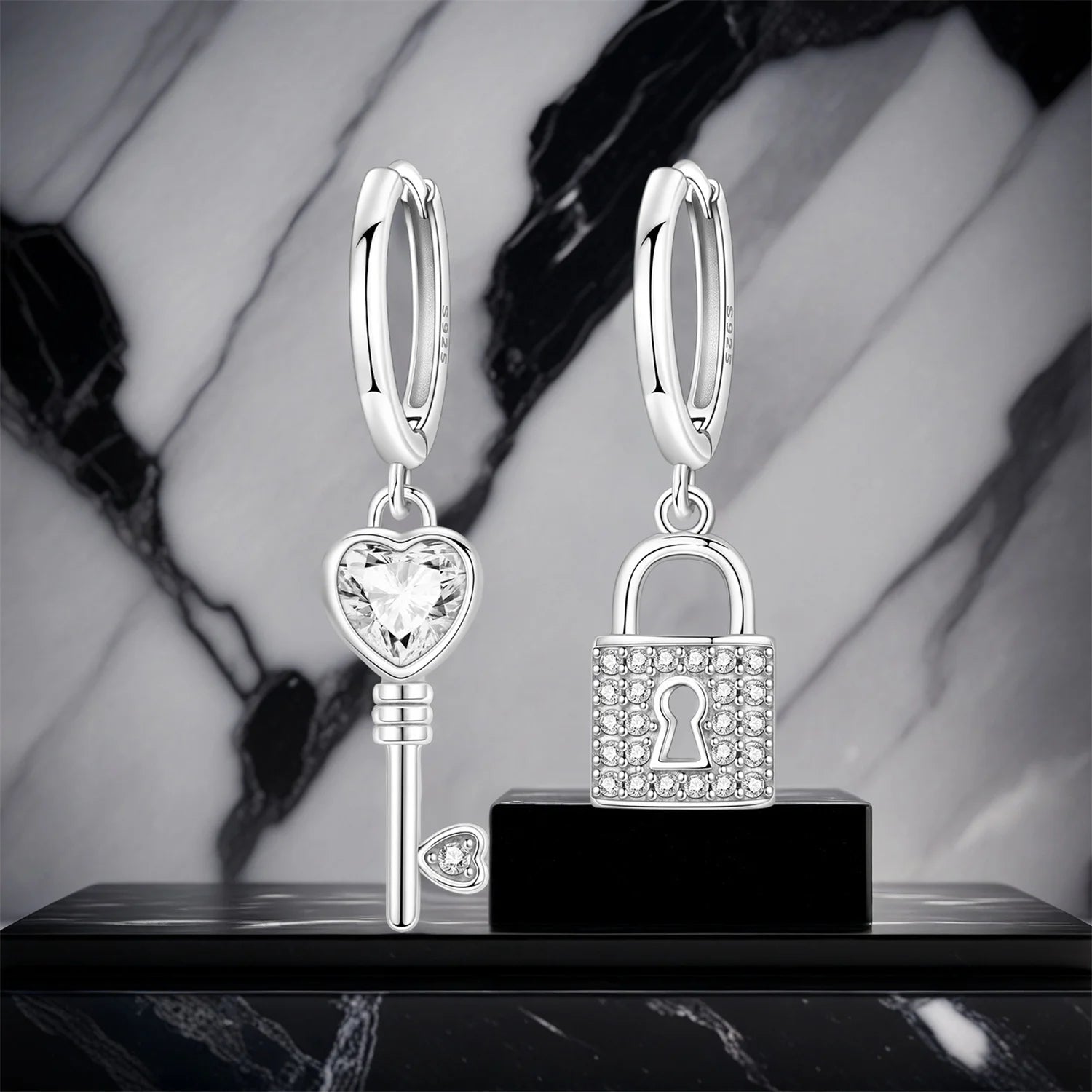 CYMYSS 2025 New 925 Sterling Silver Blue Heart Drop Earring Boutique Wedding Birthday Party Gift Jewellery Zircon Women Earrings