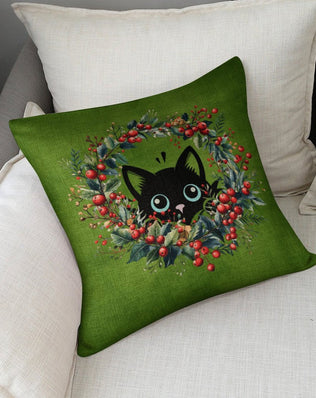 Set of 2 Cushion Covers with Cute Christmas Designs