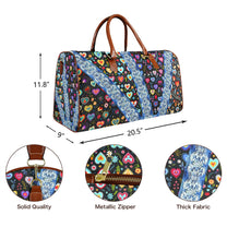 Boho Travel Bag6 Large Capacity Travel Bag-Large (Brown Short Patch) (1737)