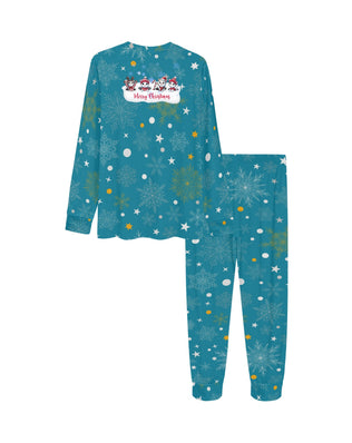 Soft, Comfortable Kids Unisex PJ Set with Fun Winter Merry Christmas Kitties Design