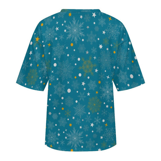 Drop Shoulder Baggy Tee with Cute Christmas Kitties, Unisex, Loungewear, Casual, Fun