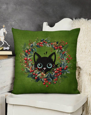 Set of 2 Cushion Covers with Cute Christmas Designs