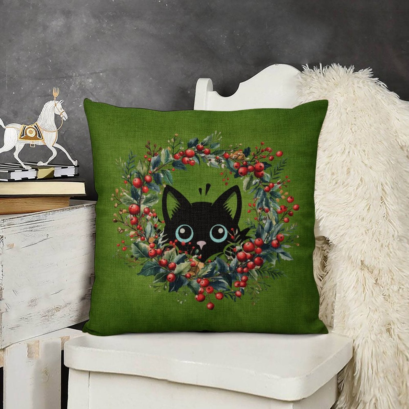 Set of 2 Cushion Covers with Cute Christmas Designs