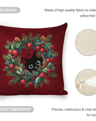 Set of 2 Cushion Covers with Cute Christmas Designs