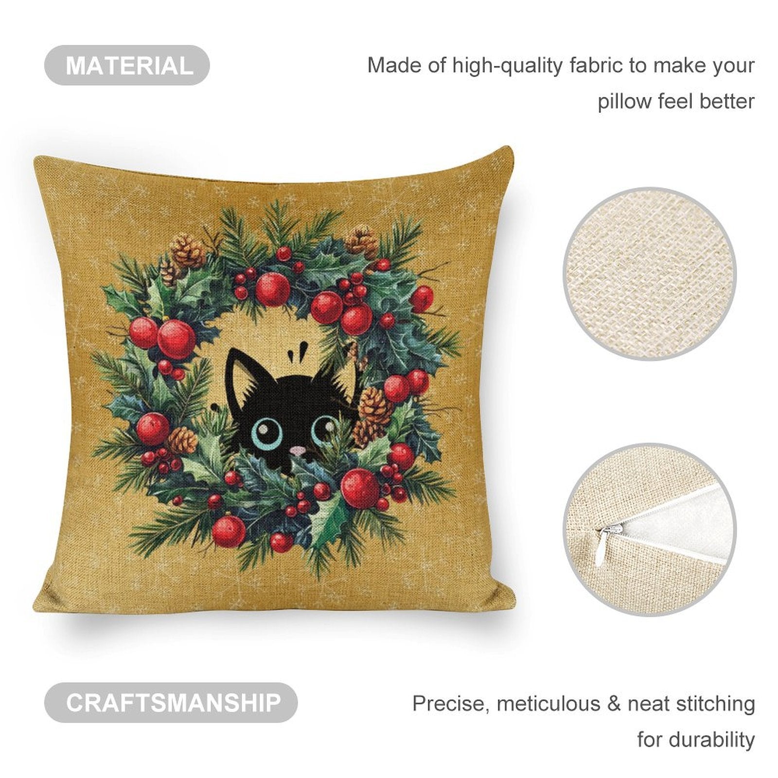 Set of 2 Cushion Covers with Cute Christmas Designs
