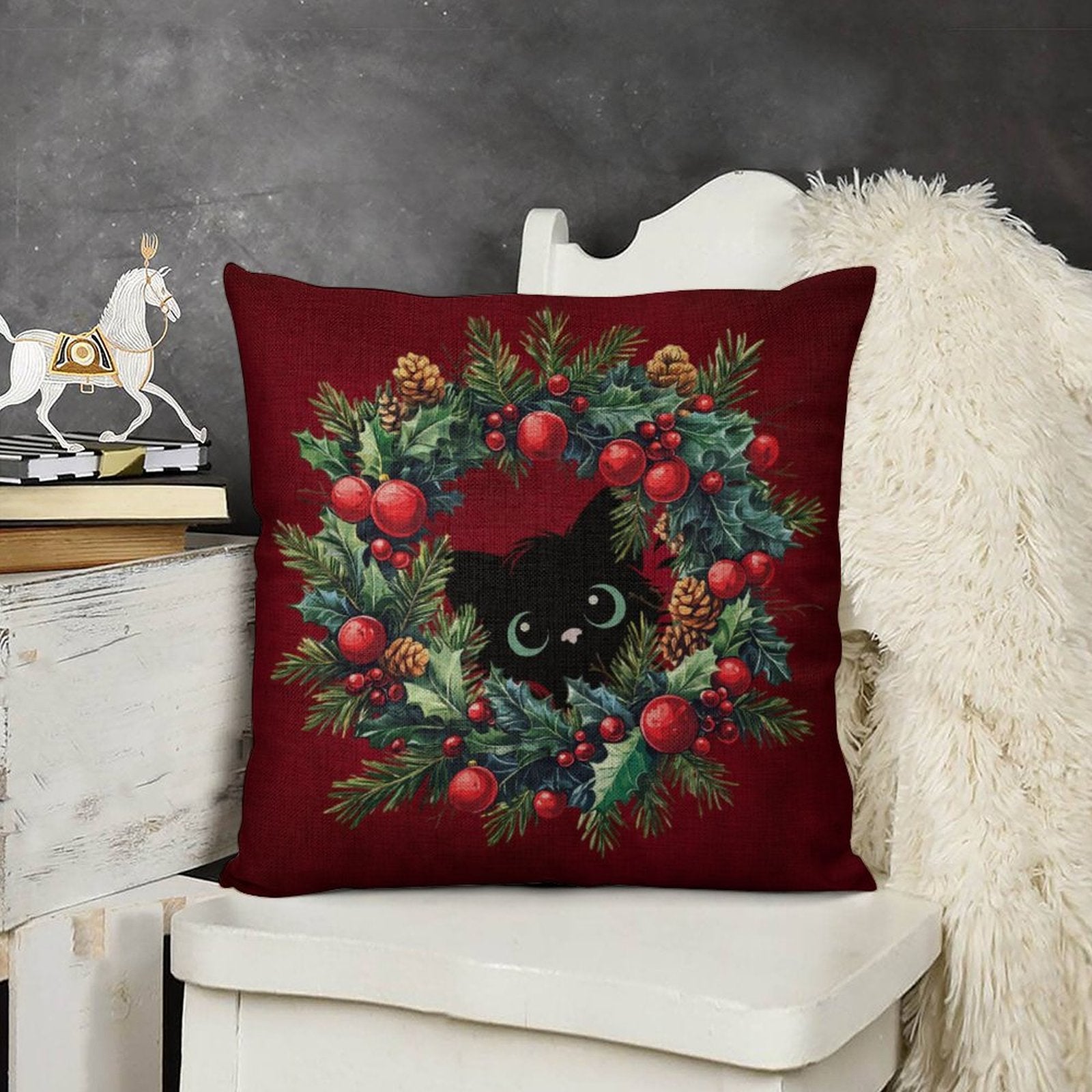 Set of 2 Cushion Covers with Cute Christmas Designs