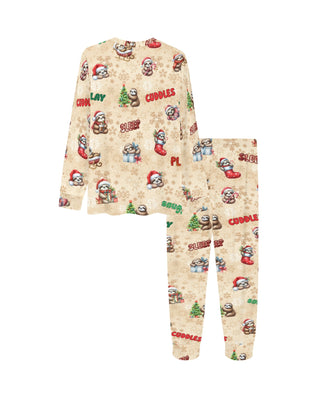 Soft, Comfortable Kids Unisex PJ Set in a Choice of 2 Adorable 'Christmas Sloth' Designs