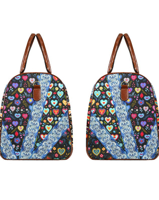 Boho Travel Bag6 Large Capacity Travel Bag-Large (Brown Short Patch) (1737)