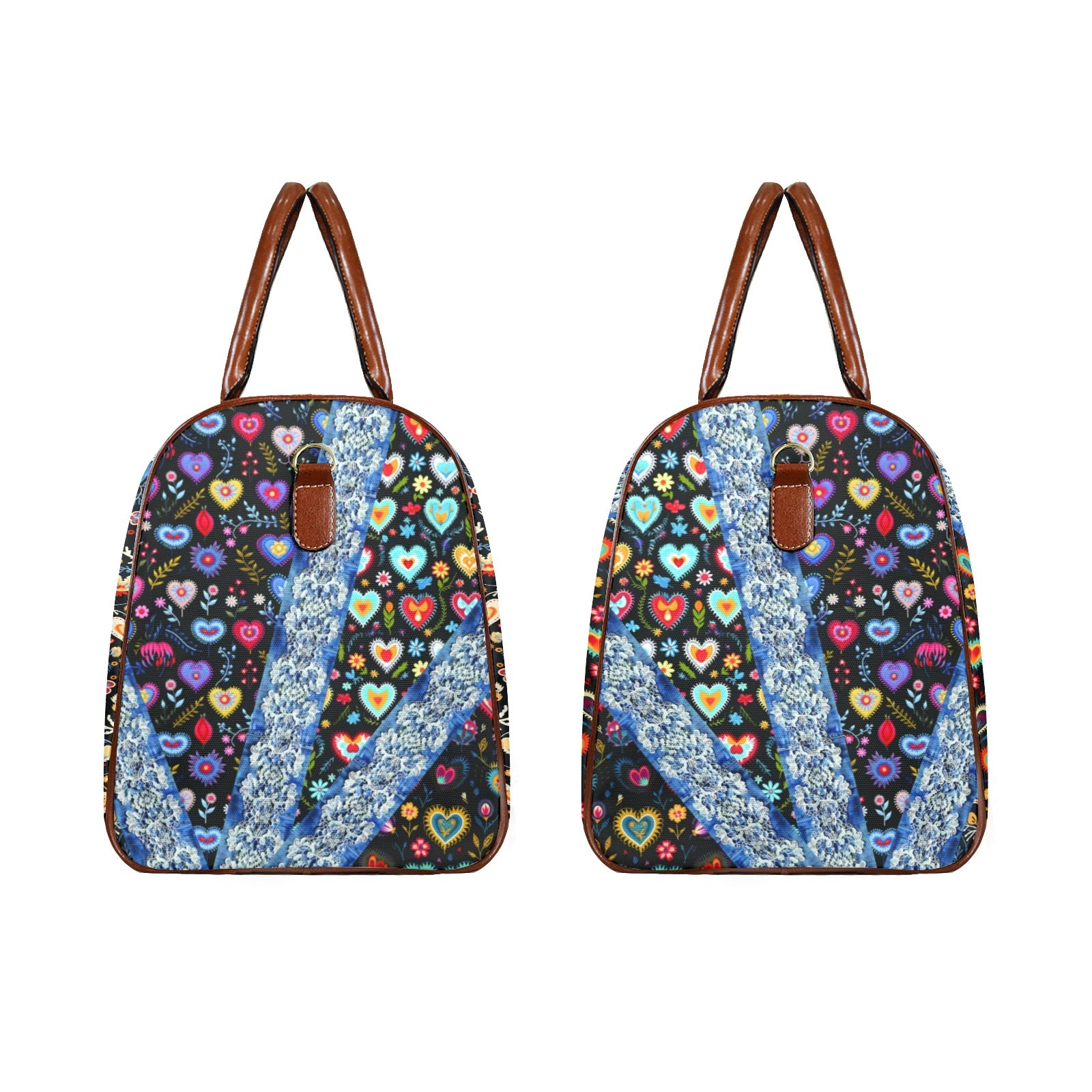 Boho Travel Bag6 Large Capacity Travel Bag-Large (Brown Short Patch) (1737)