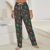 Fleecy Feel Loungewear /  PJ Bottoms with Highland Cattle on Tartan