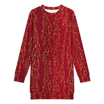 Long Sleeve, Long Length Sweatshirt Dress with Fun Christmas Design