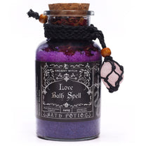 Ancient Witch Bath Spell Potion &amp; Rose Quartz Crystal Amulet - Love
