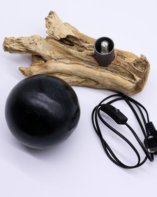 DriftGlow Lamp Emerald Crackle Shade