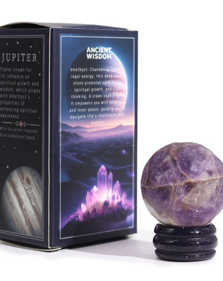 Ametyst Planet on a Sola Goldstone Stand (JUPITER)