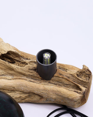 DriftGlow Lamp Emerald Crackle Shade